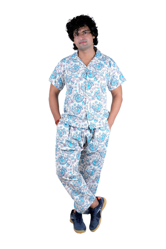 Men’s Co-Ord Set – Trendy T-Shirt & Bottom Wear Combo off white