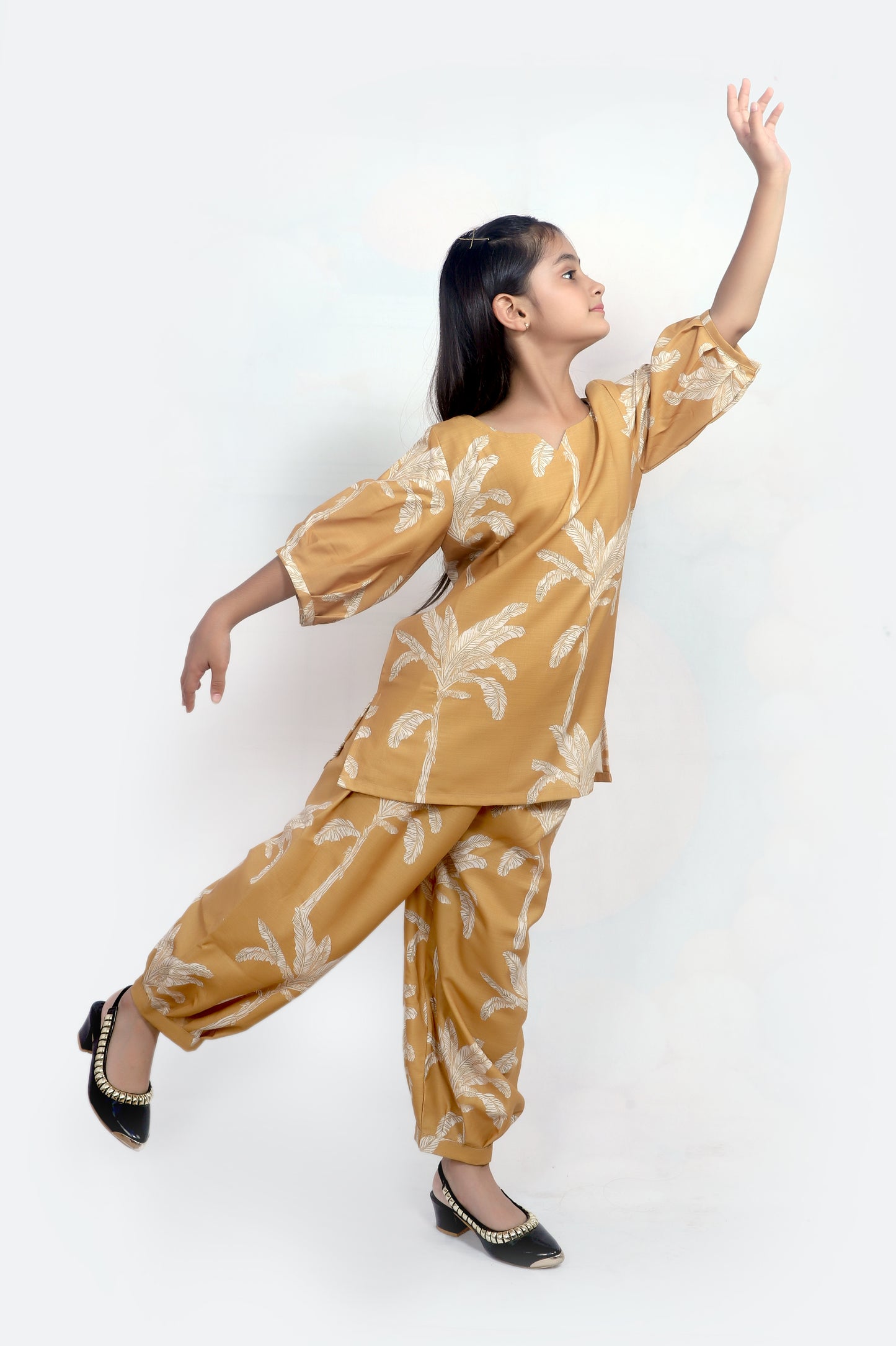 Kids Girls Cord Set – Comfortable & Stylish Matching Outfit mustard yellow