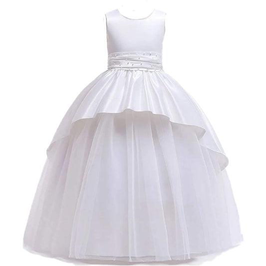 Snow White Princess Layered Party Gown for Girls