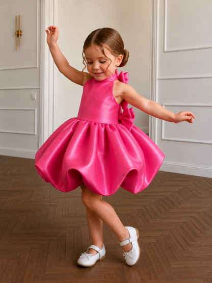 Fuchsia Bloom Bubble Party Dress