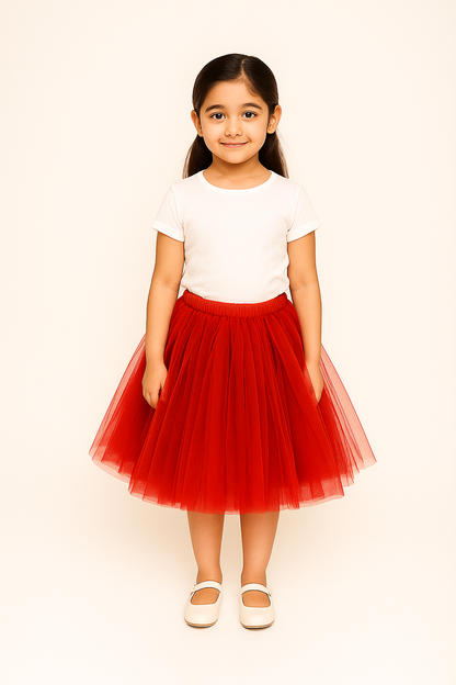 Baby Girl Dress Set – Trendy Top & Skirt for Little Girls white and red