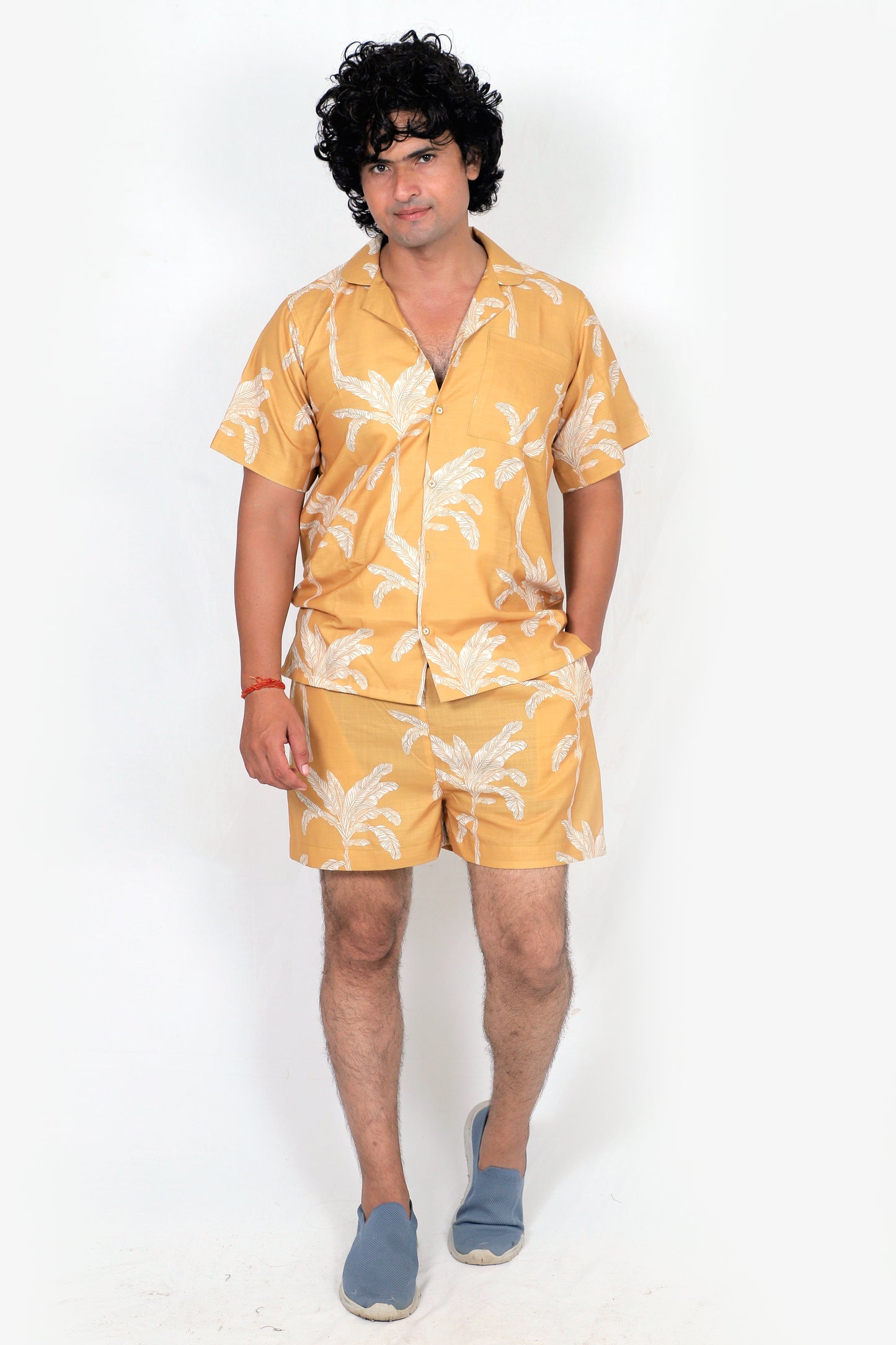 Men’s Co-Ord Set – Trendy T-Shirt & Bottom Wear Combo mustard yellow