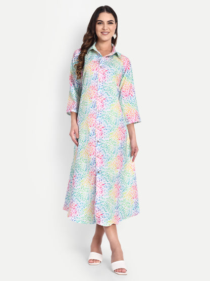 Women Ethnic Kurti – Long Kurti for Festive & Casual Wear white