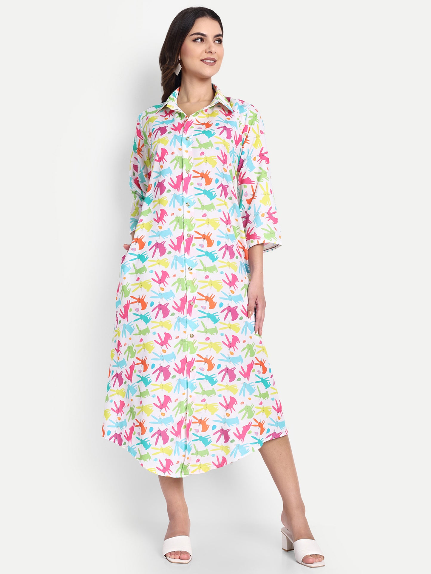Women Ethnic Kurti – Long Kurti for Festive & Casual Wear white