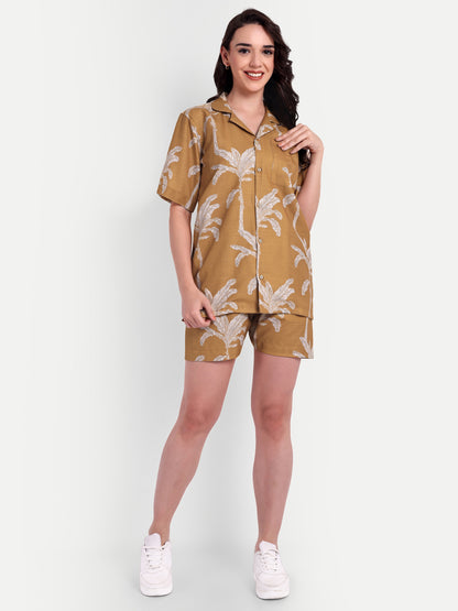 Women Casual Cord Set – Comfortable Summer Co-Ord Outfit brown
