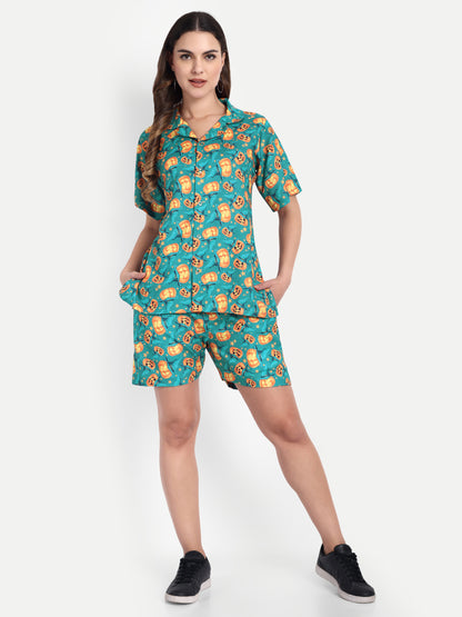 Women Casual Cord Set – Comfortable Summer Co-Ord Outfit green