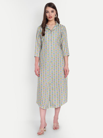 Women Ethnic Kurti – Long Kurti for Festive & Casual Wear mint