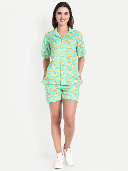 Women Casual Cord Set – Comfortable Summer Co-Ord Outfit ocean blue