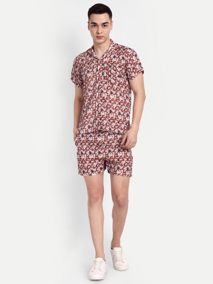 Men’s Co-Ord Set – Trendy T-Shirt & Bottom Wear Combo rust