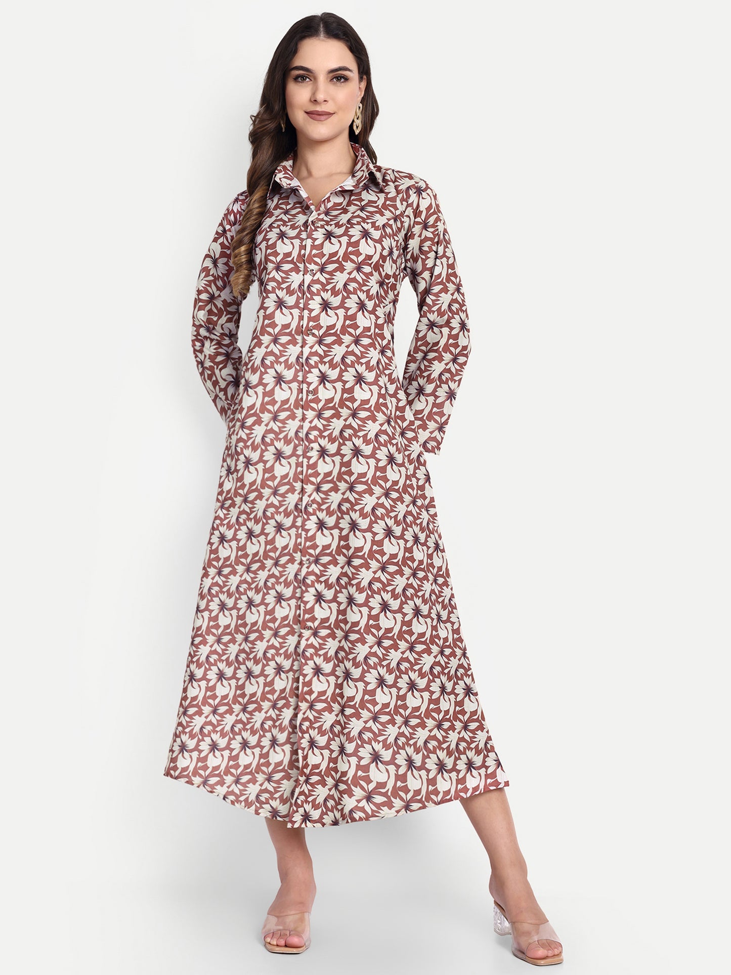 Women Ethnic Kurti – Long Kurti for Festive & Casual Wear muted rust