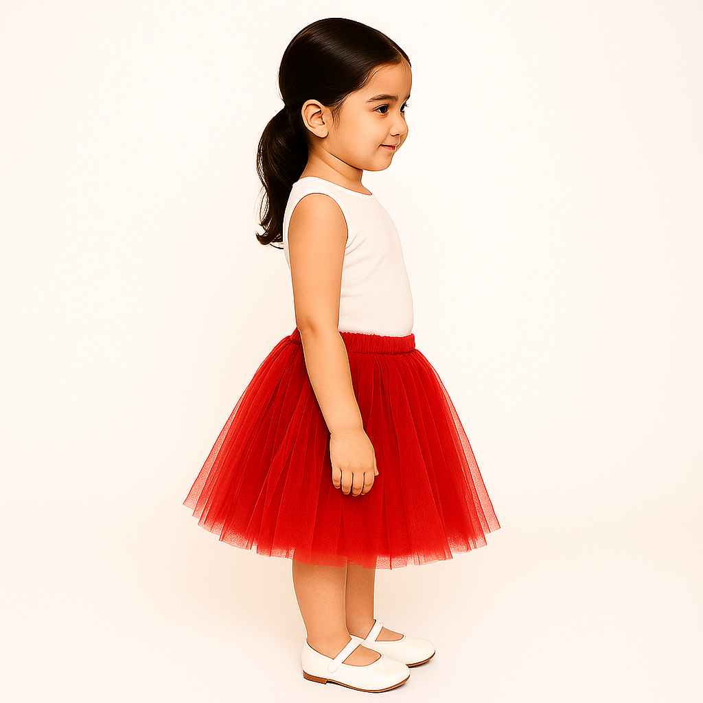 Baby Girl Dress Set – Trendy Top & Skirt for Little Girls white and red