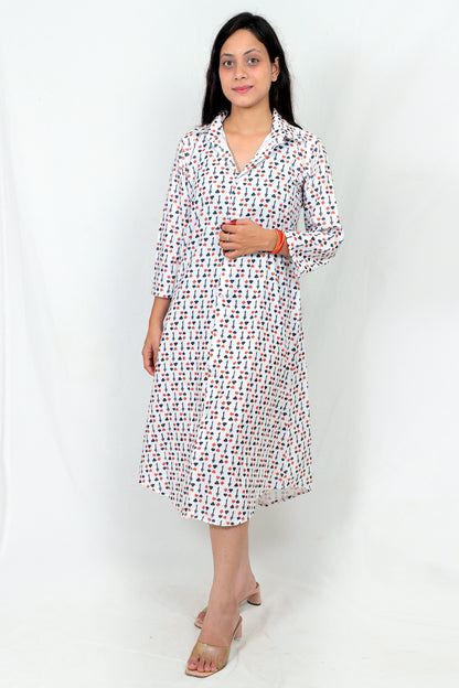 Women Ethnic Kurti – Long Kurti for Festive & Casual Wear white