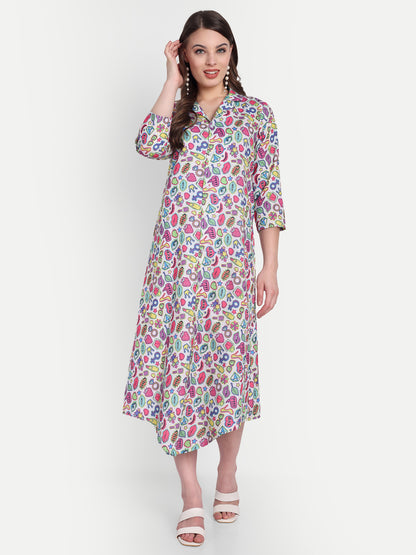 Women Ethnic Kurti – Long Kurti for Festive & Casual Wear multicolor
