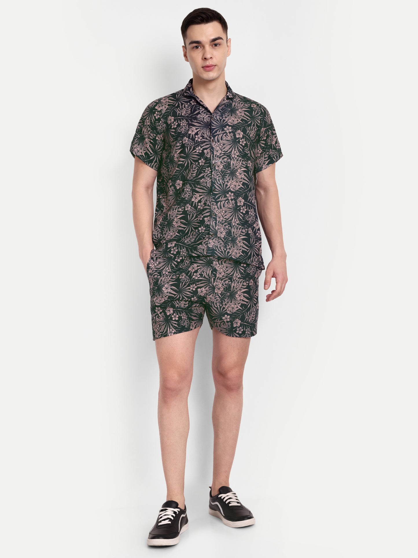 Men’s Co-Ord Set – Trendy T-Shirt & Bottom Wear Combo deep forest green