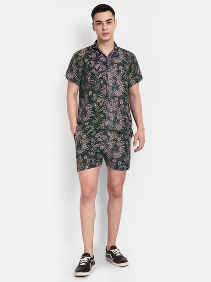 Men’s Co-Ord Set – Trendy T-Shirt & Bottom Wear Combo deep forest green