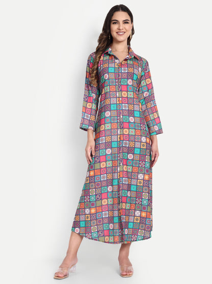 Women Ethnic Kurti – Long Kurti for Festive & Casual Wear multicolor