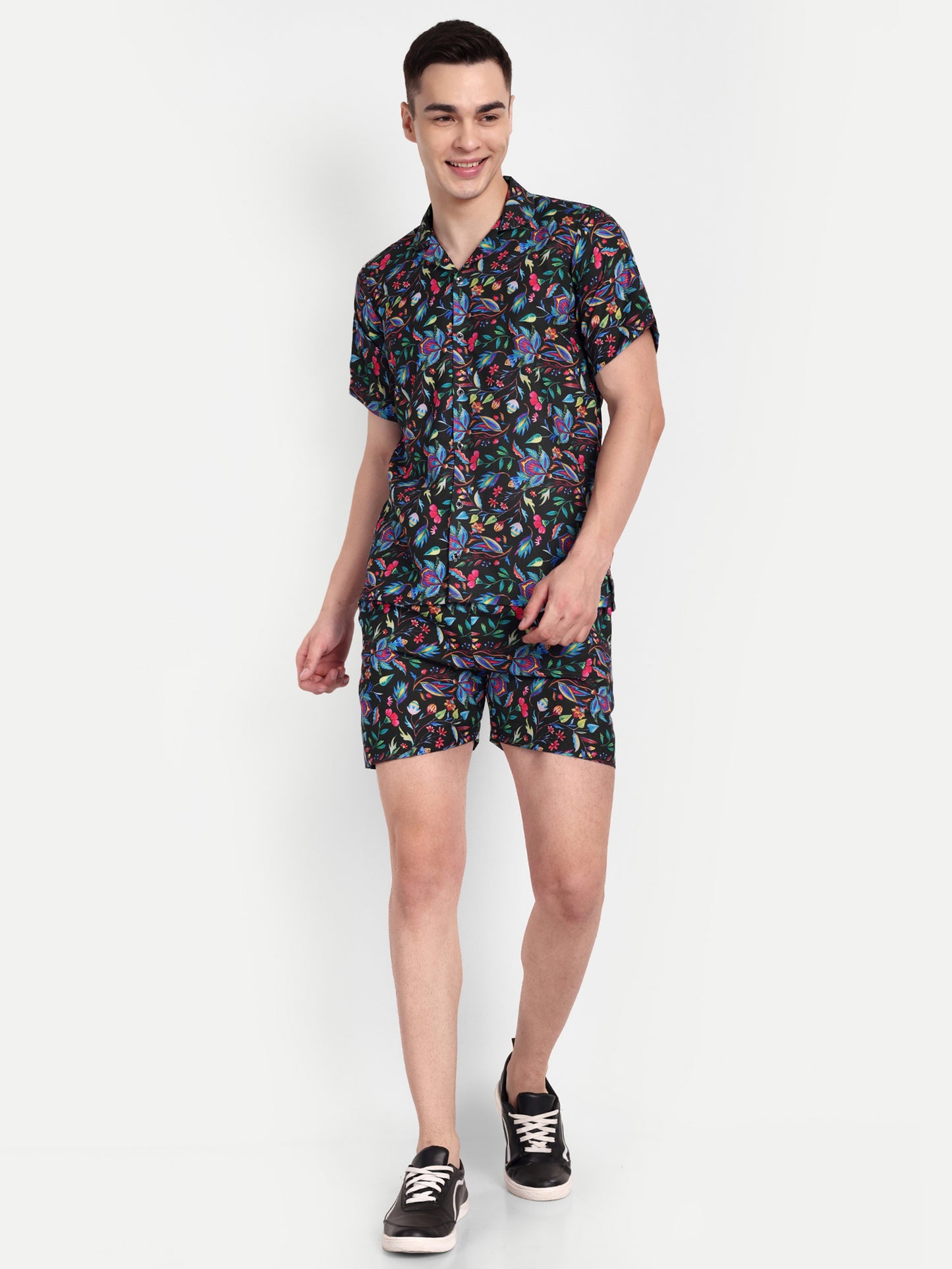 Men’s Co-Ord Set – Trendy T-Shirt & Bottom Wear Combo black