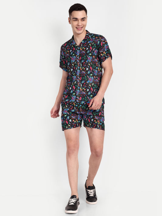 Men’s Co-Ord Set – Trendy T-Shirt & Bottom Wear Combo black