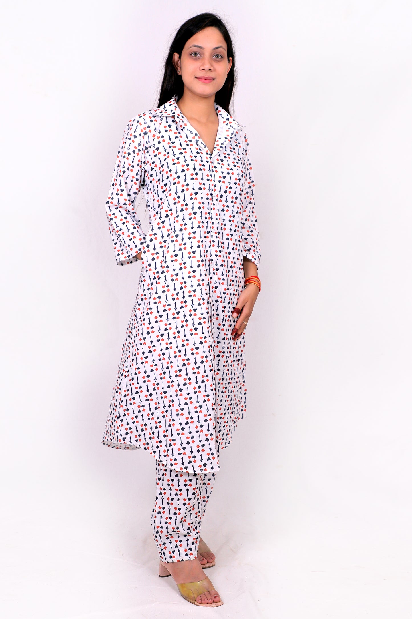 Women Ethnic Kurti – Long Kurti for Festive & Casual Wear white