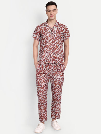 Men’s Co-Ord Set – Trendy T-Shirt & Bottom Wear Combo rust