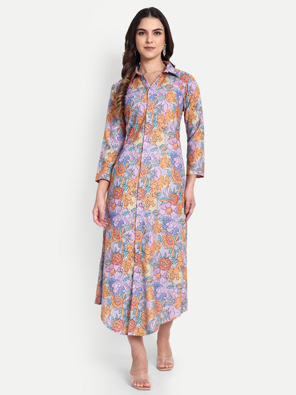 Women Ethnic Kurti – Long Kurti for Festive & Casual Wear purple