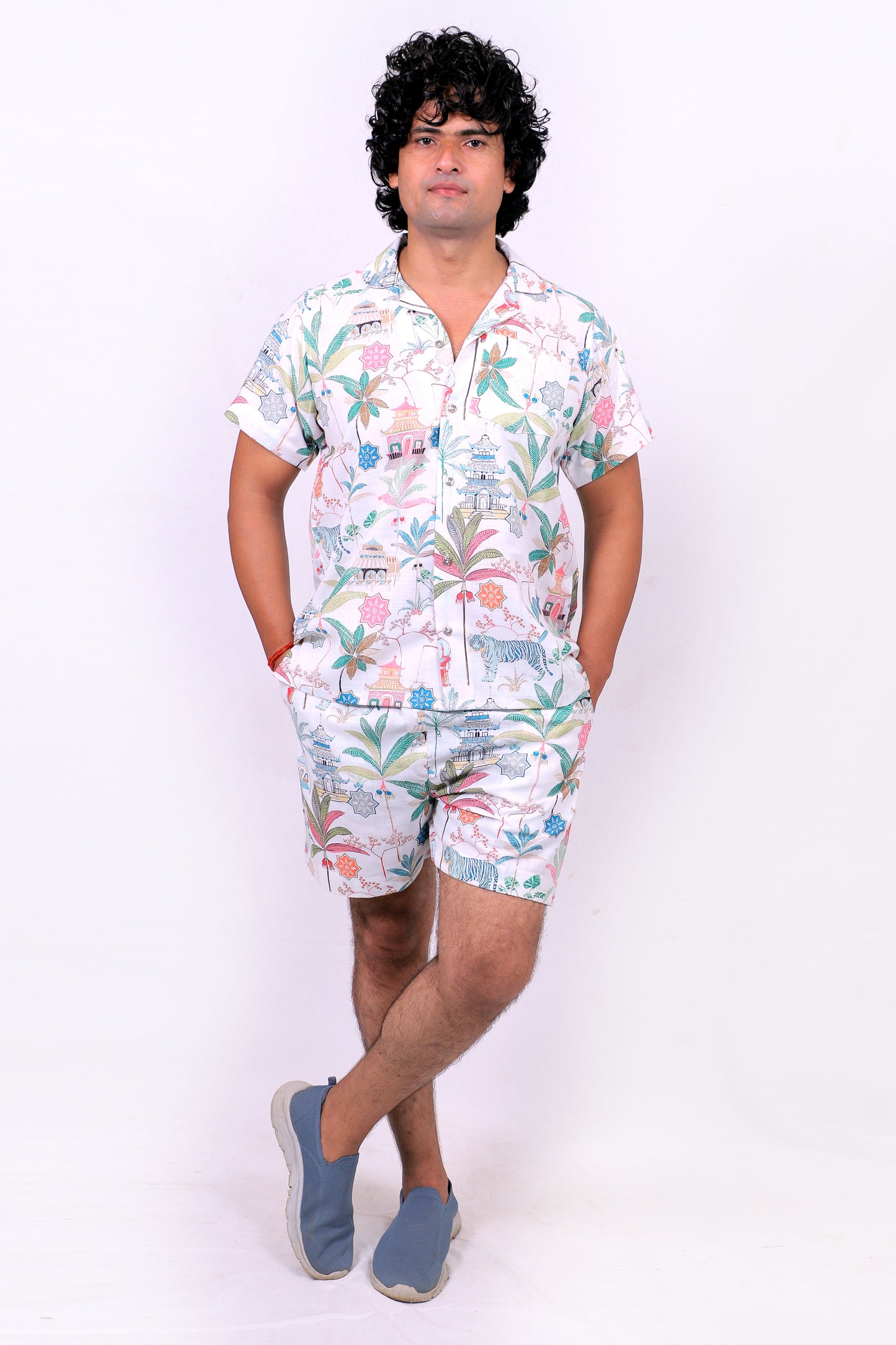 Men’s Co-Ord Set – Trendy T-Shirt & Bottom Wear Combo off white