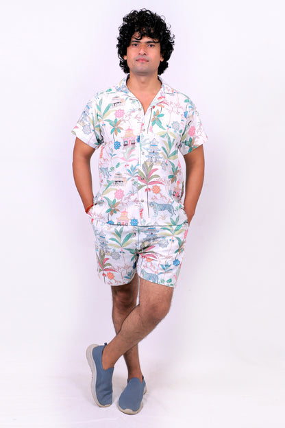 Men’s Co-Ord Set – Trendy T-Shirt & Bottom Wear Combo off white