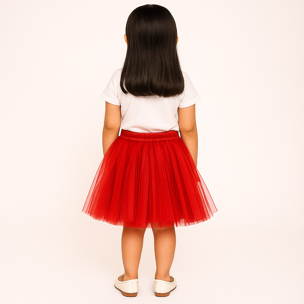 Baby Girl Dress Set – Trendy Top & Skirt for Little Girls white and red