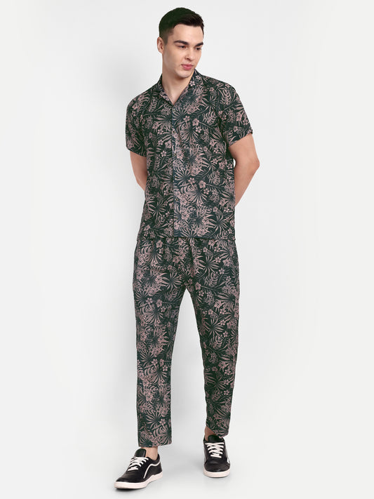 Men’s Co-Ord Set – Trendy T-Shirt & Bottom Wear Combo forest green