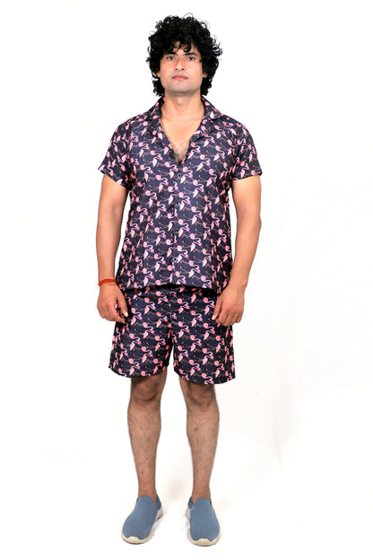 Men’s Co-Ord Set – Trendy T-Shirt & Bottom Wear Combo navy blue