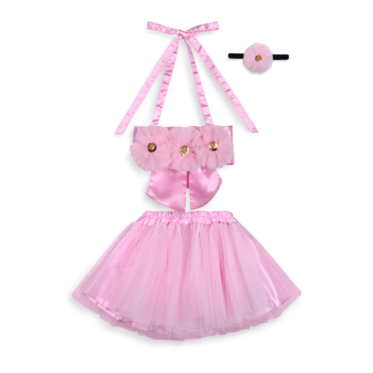 Baby Girl Dress Set – Trendy Top & Skirt for Little Girls pink