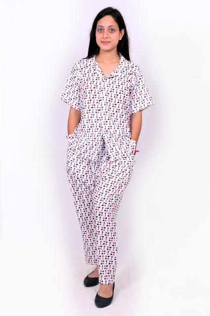 Elegant Women Co-ord Set – Stylish Matching Top & Bottom Outfit for Casual & Party Wear white
