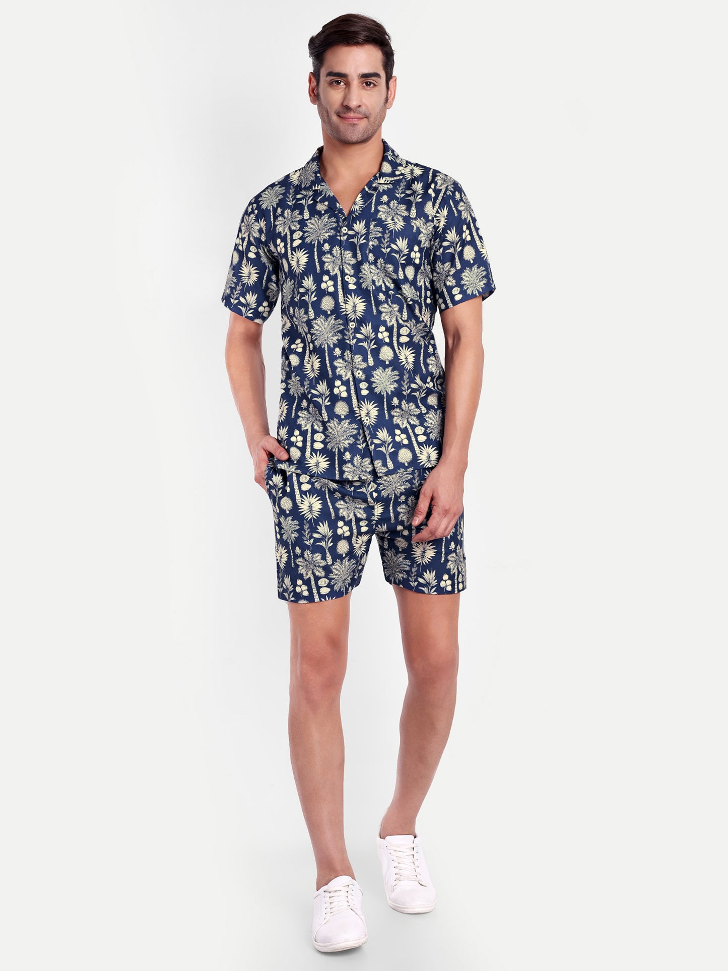 Men’s Co-Ord Set – Trendy T-Shirt & Bottom Wear Combo navy  blue