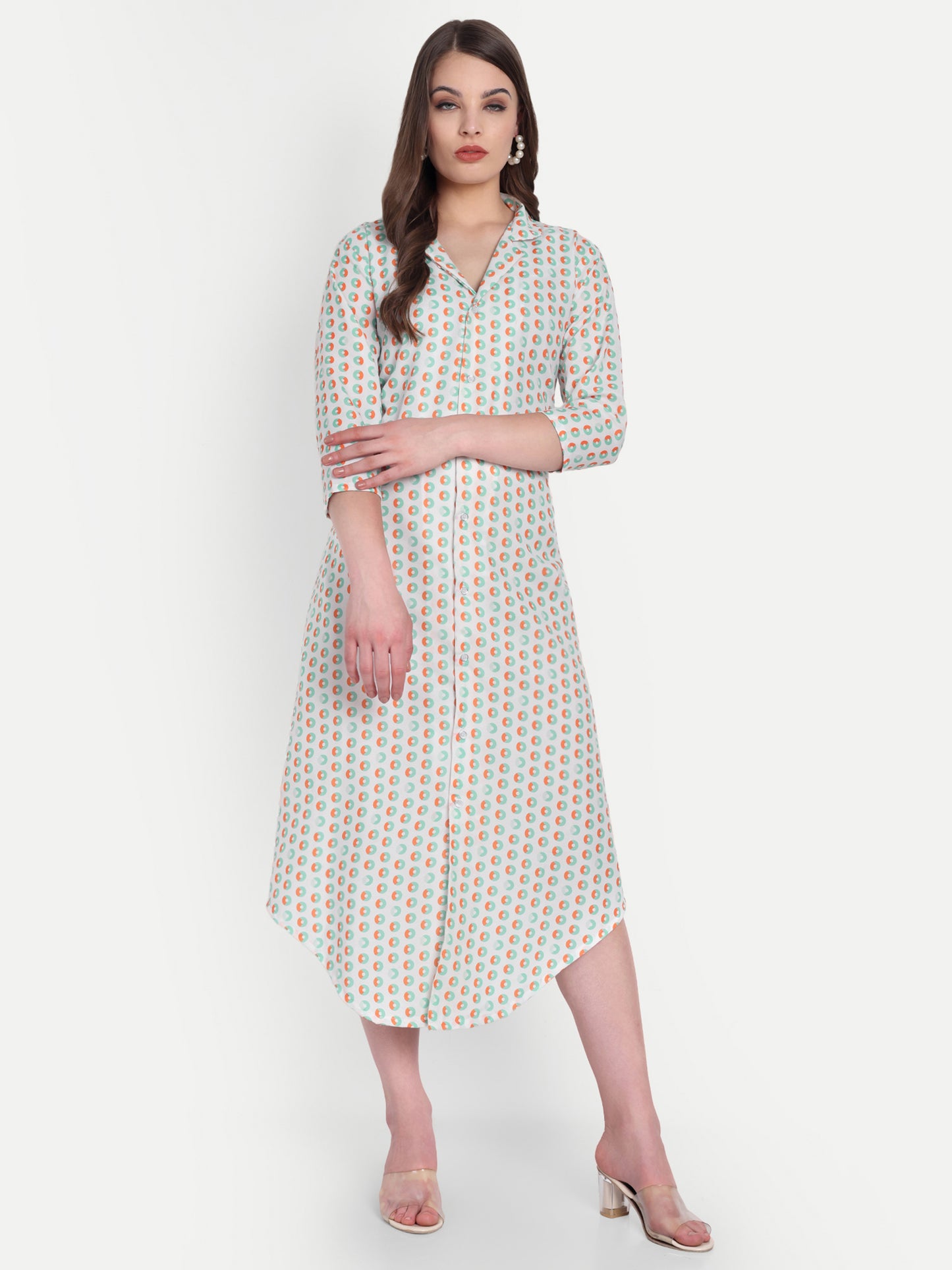 Women Ethnic Kurti – Long Kurti for Festive & Casual Wear white