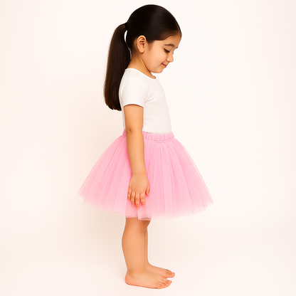 Baby Girl Dress Set – Trendy Top & Skirt for Little Girls pink and white