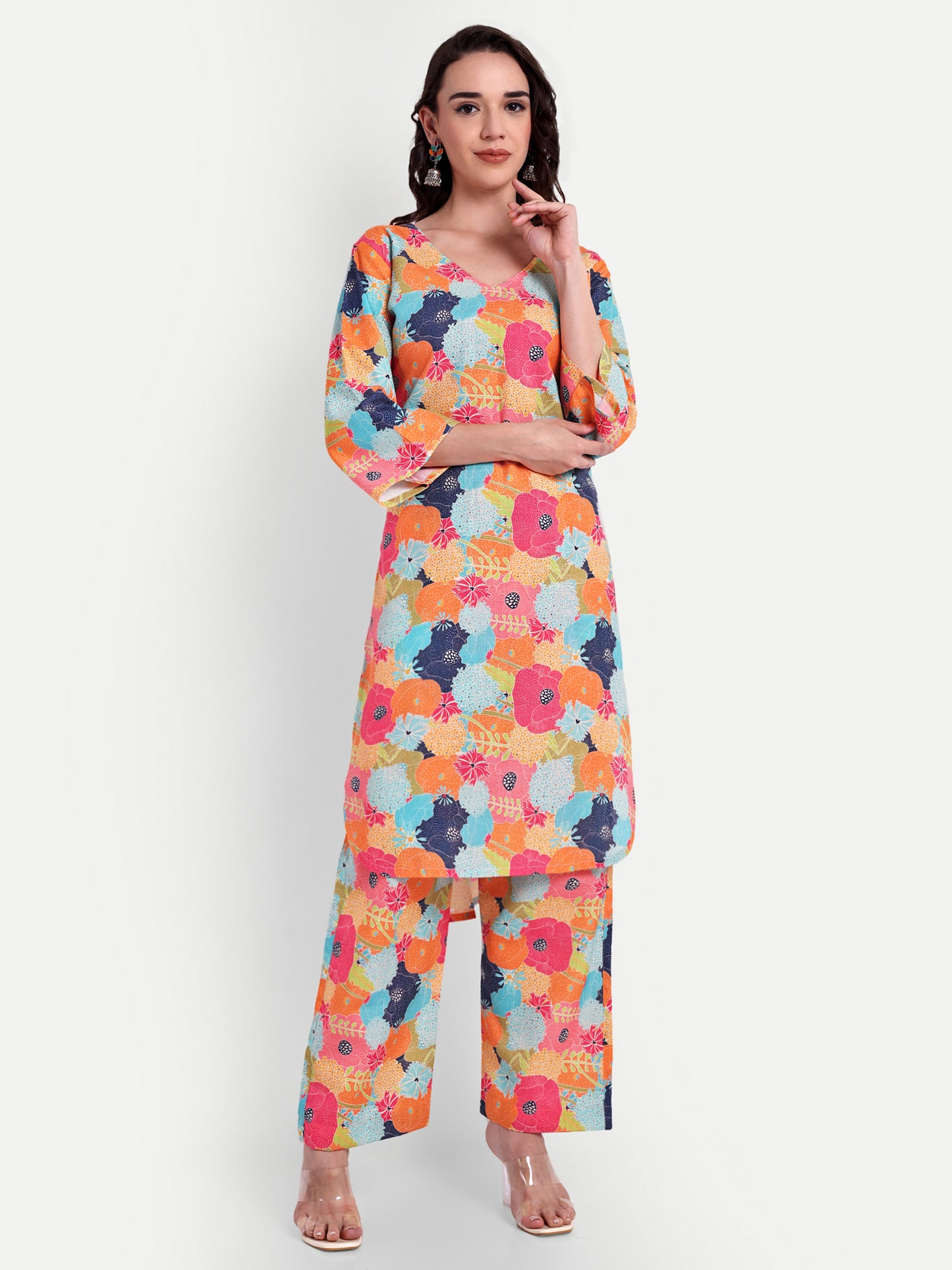 Elegant Women Co-ord Set – Stylish Matching Top & Bottom Outfit for Casual & Party Wear multicolor