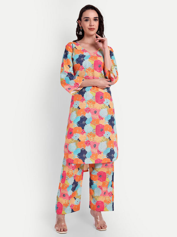 Elegant Women Co-ord Set – Stylish Matching Top & Bottom Outfit for Casual & Party Wear multicolor