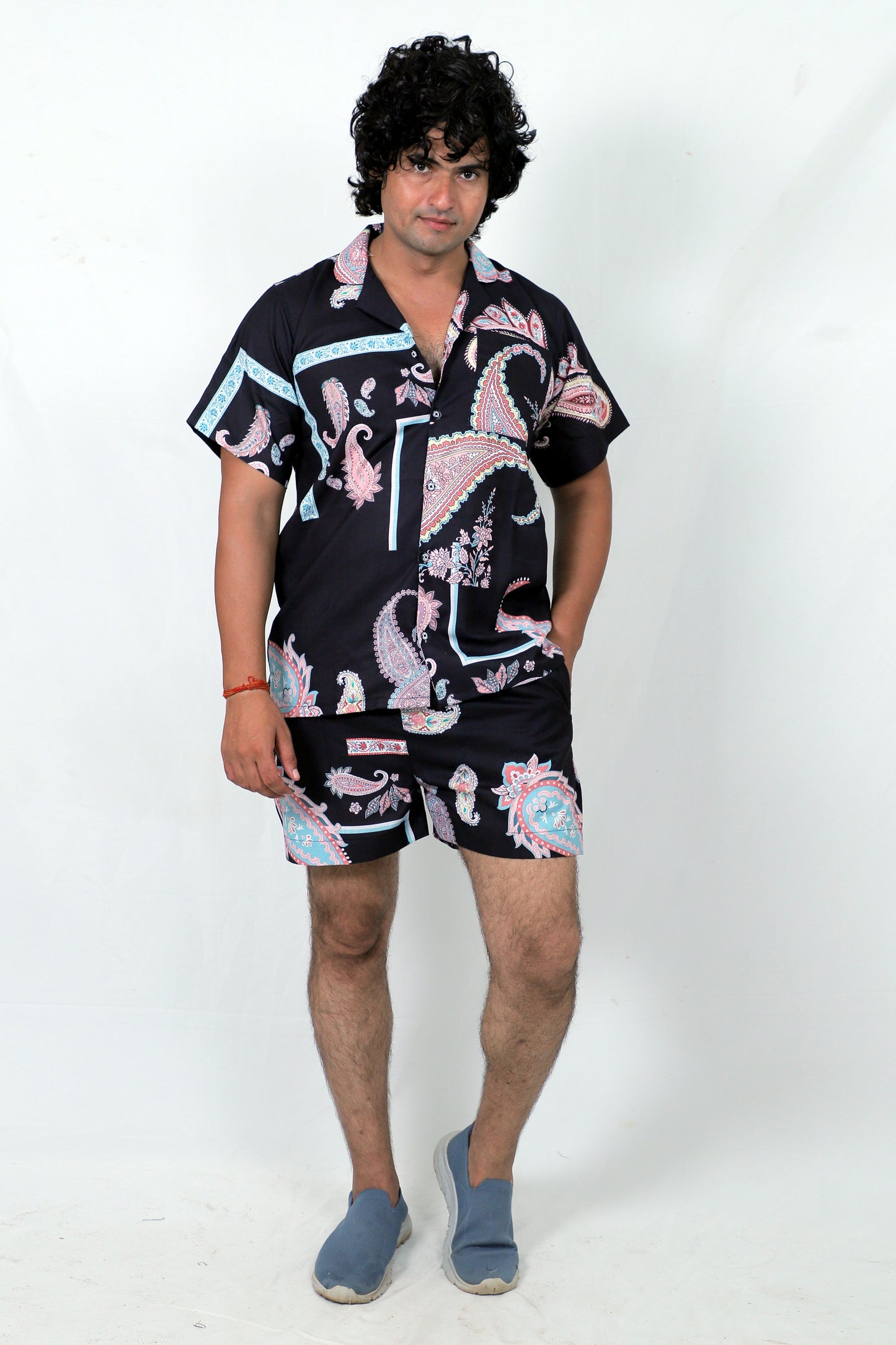 Men’s Co-Ord Set – Trendy T-Shirt & Bottom Wear Combo balck