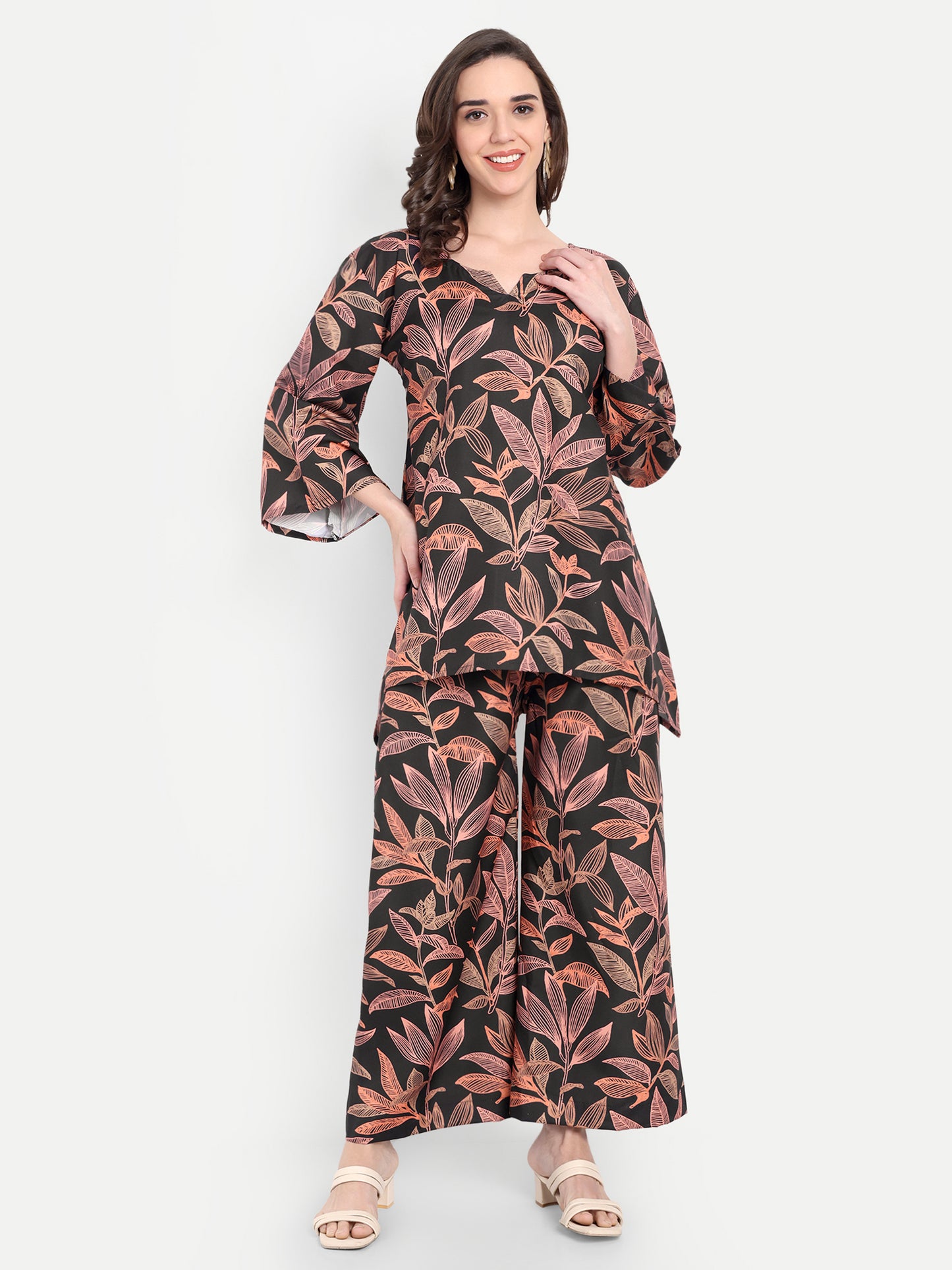 Elegant Women Co-ord Set – Stylish Matching Top & Bottom Outfit for Casual & Party Wear multicolor