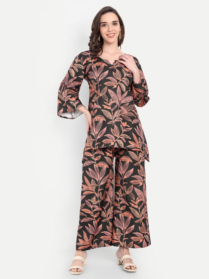 Elegant Women Co-ord Set – Stylish Matching Top & Bottom Outfit for Casual & Party Wear multicolor