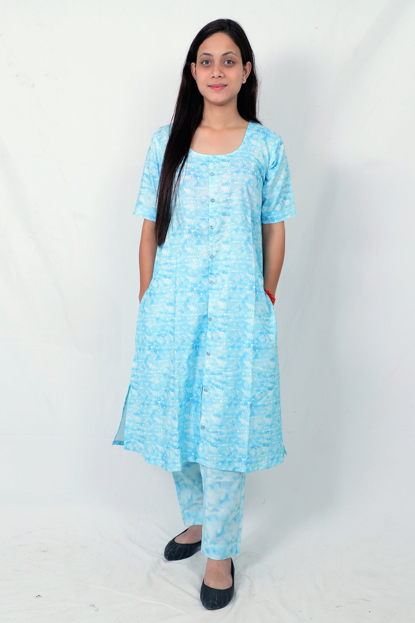 Women Ethnic Kurti – Long Kurti for Festive & Casual Wear blue