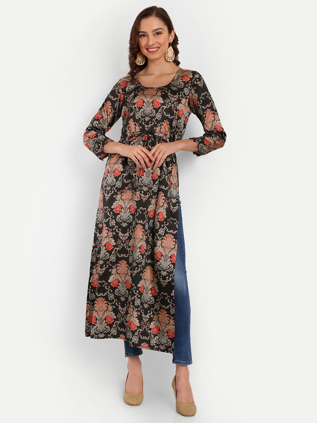 Elegant Women Ethnic Motifs Embroidered Silk Sequinned Kurta with Skirt Set – Festive & Wedding Wear  elegant black