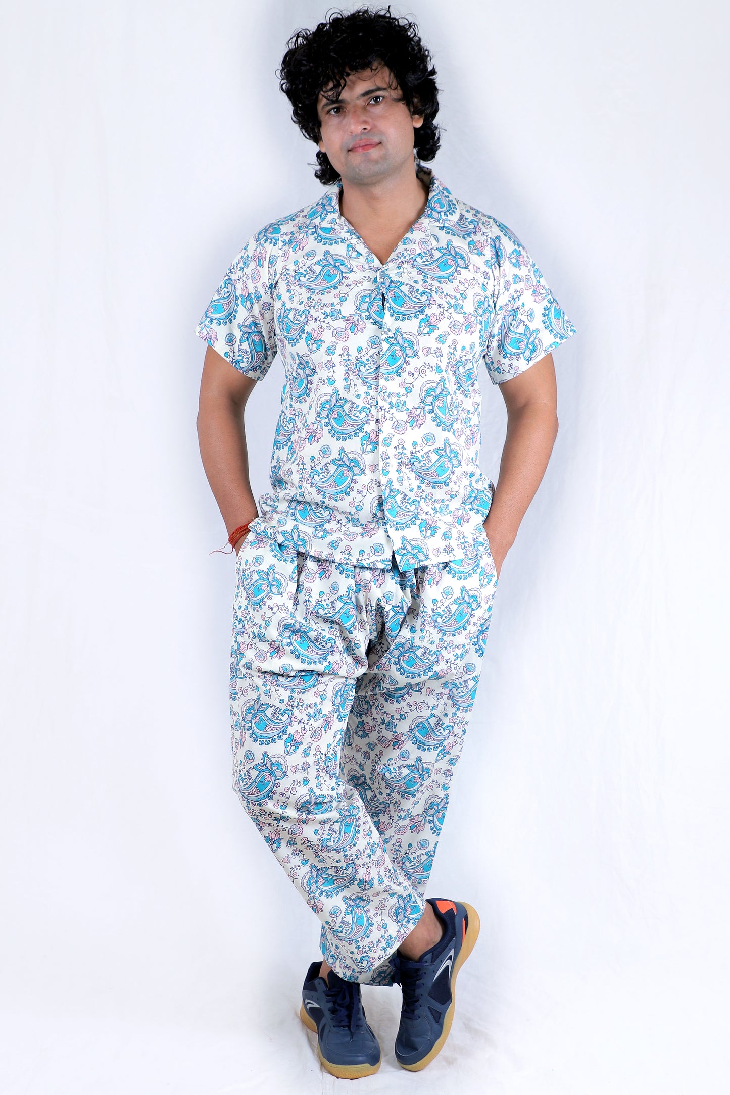 Men’s Co-Ord Set – Trendy T-Shirt & Bottom Wear Combo off white