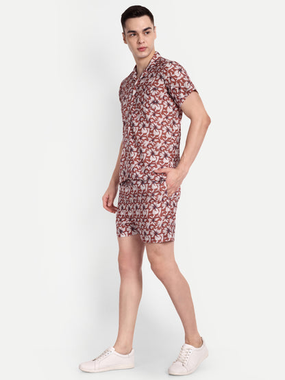 Men’s Co-Ord Set – Trendy T-Shirt & Bottom Wear Combo rust