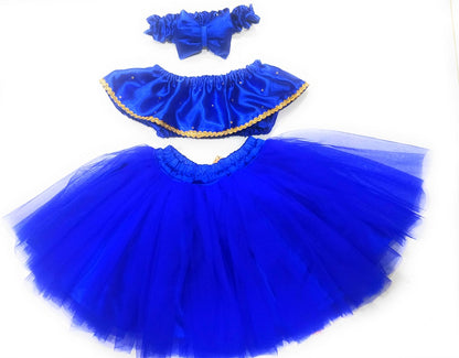 Baby Girl Dress Set – Trendy Top & Skirt for Little Girls blue