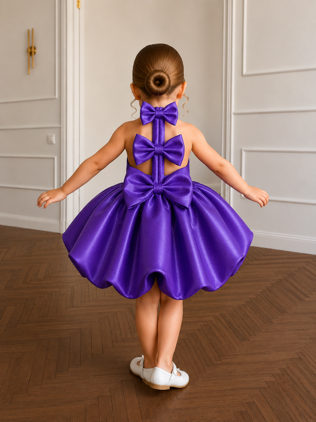 Royal Amethyst Bubble Twirl Party Dress