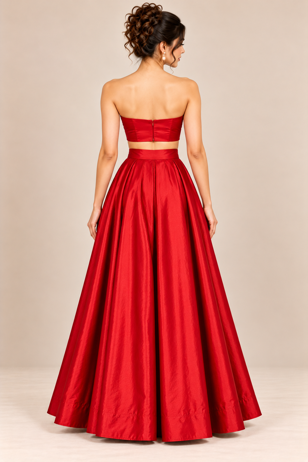 Women Satin A-Line Skirt – Trendy High Waist Party & Casual Wear red