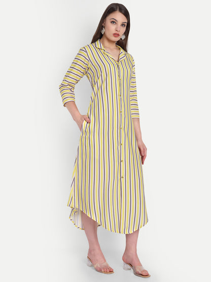 Women Ethnic Kurti – Long Kurti for Festive & Casual Wear yellow