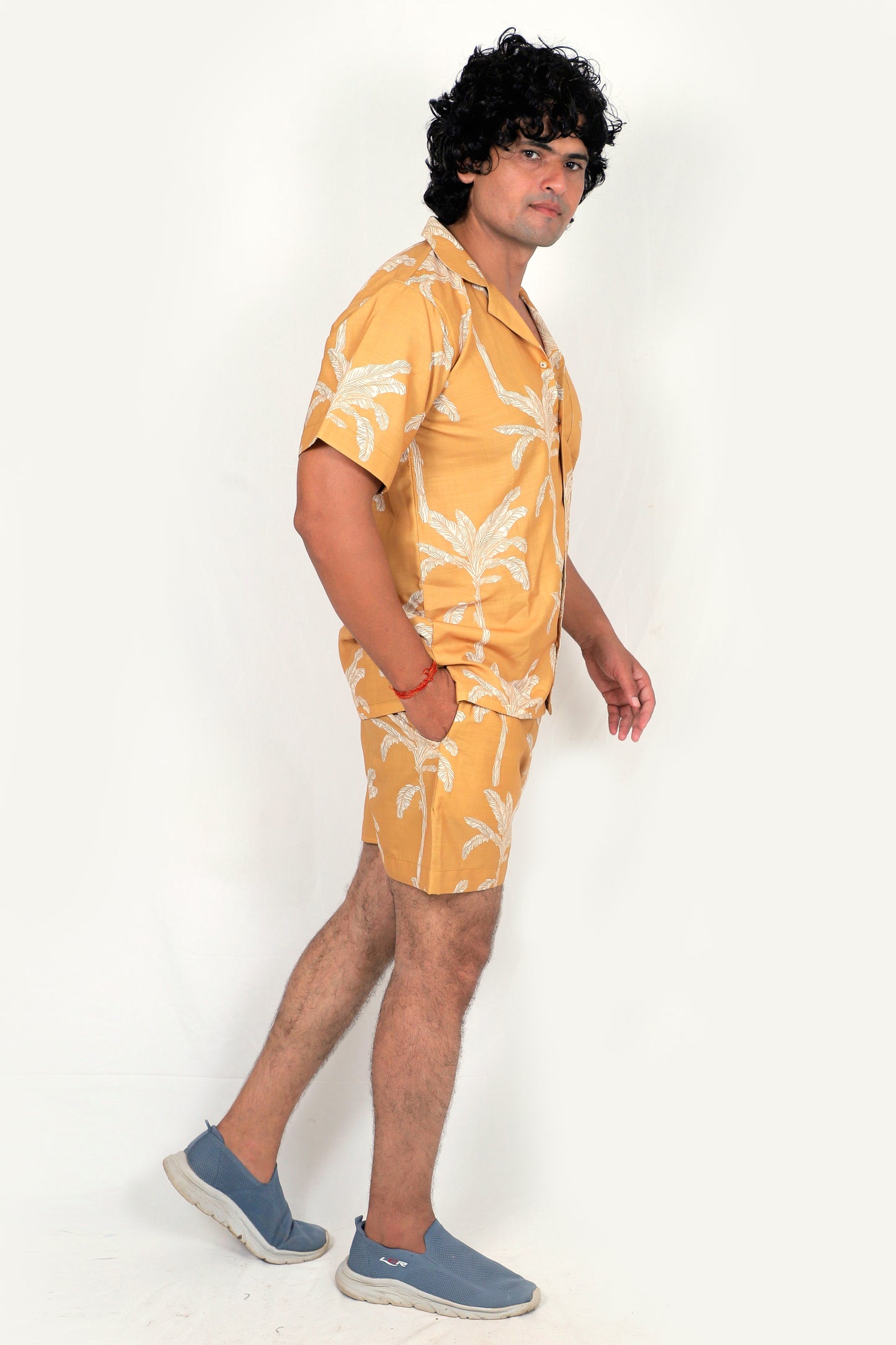 Men’s Co-Ord Set – Trendy T-Shirt & Bottom Wear Combo mustard yellow