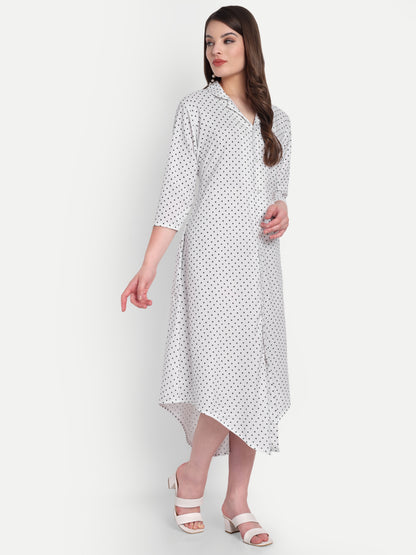 Women Ethnic Kurti – Long Kurti for Festive & Casual Wear white